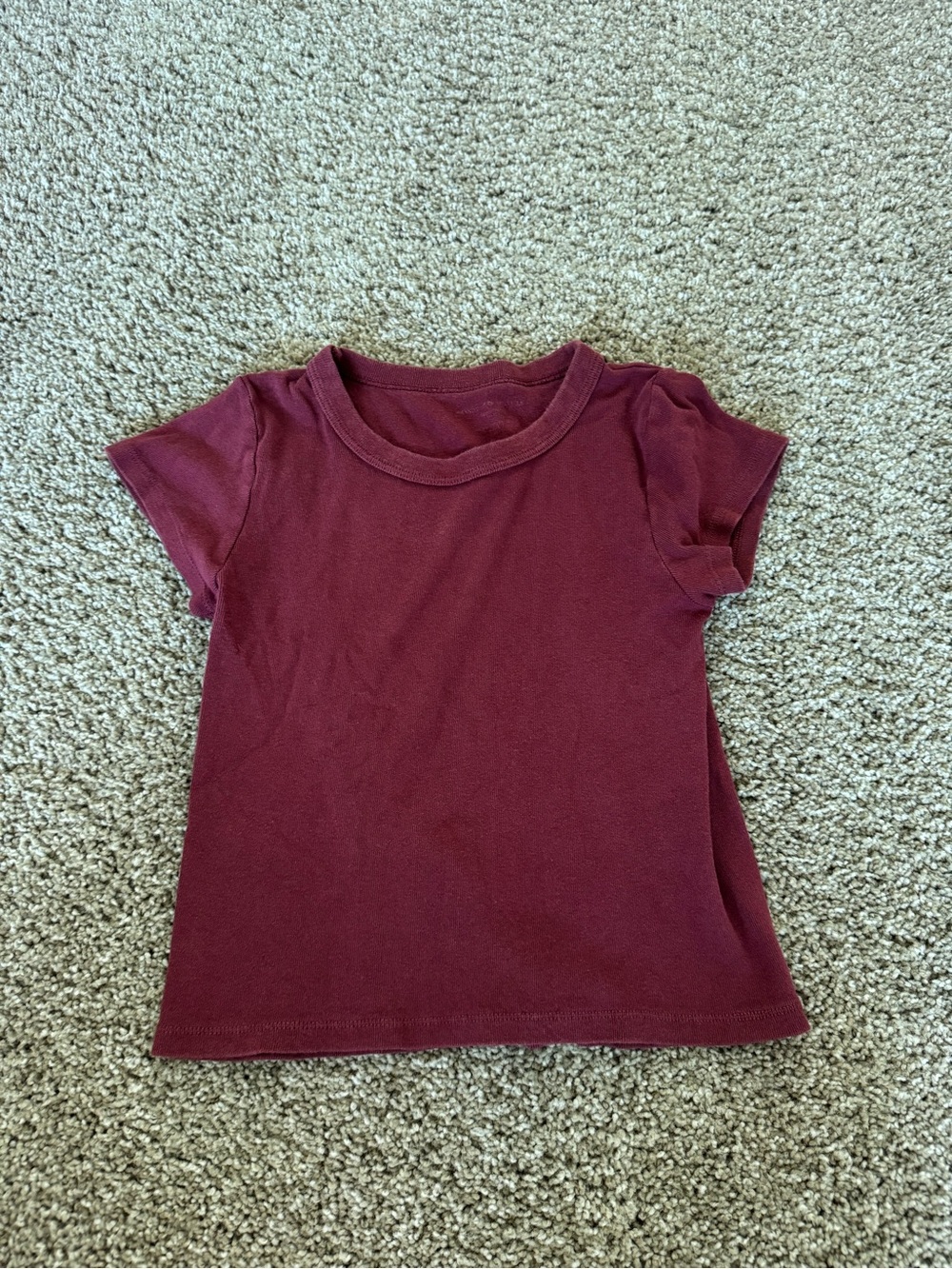 Brandy Melville Burgundy Crop Tee